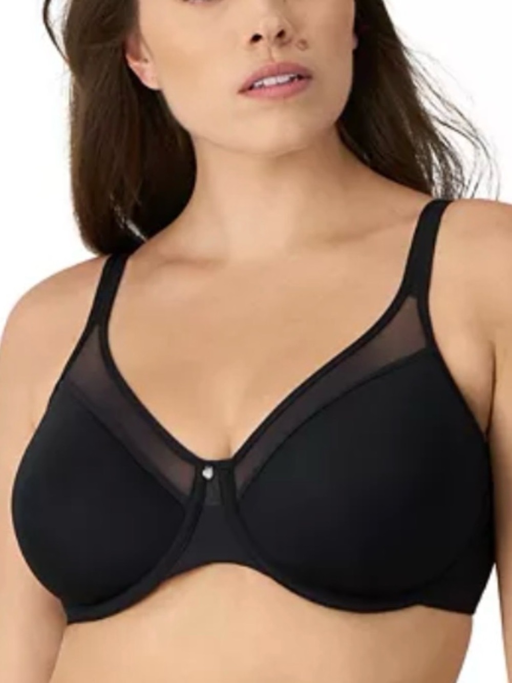 Bali 42DD Black Underwire Bra Minimizer Full Coverage Comfort U Back Smooth Cups